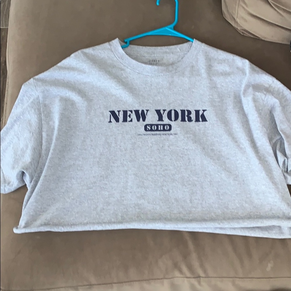 Grey Brandy Melville Cropped Tee